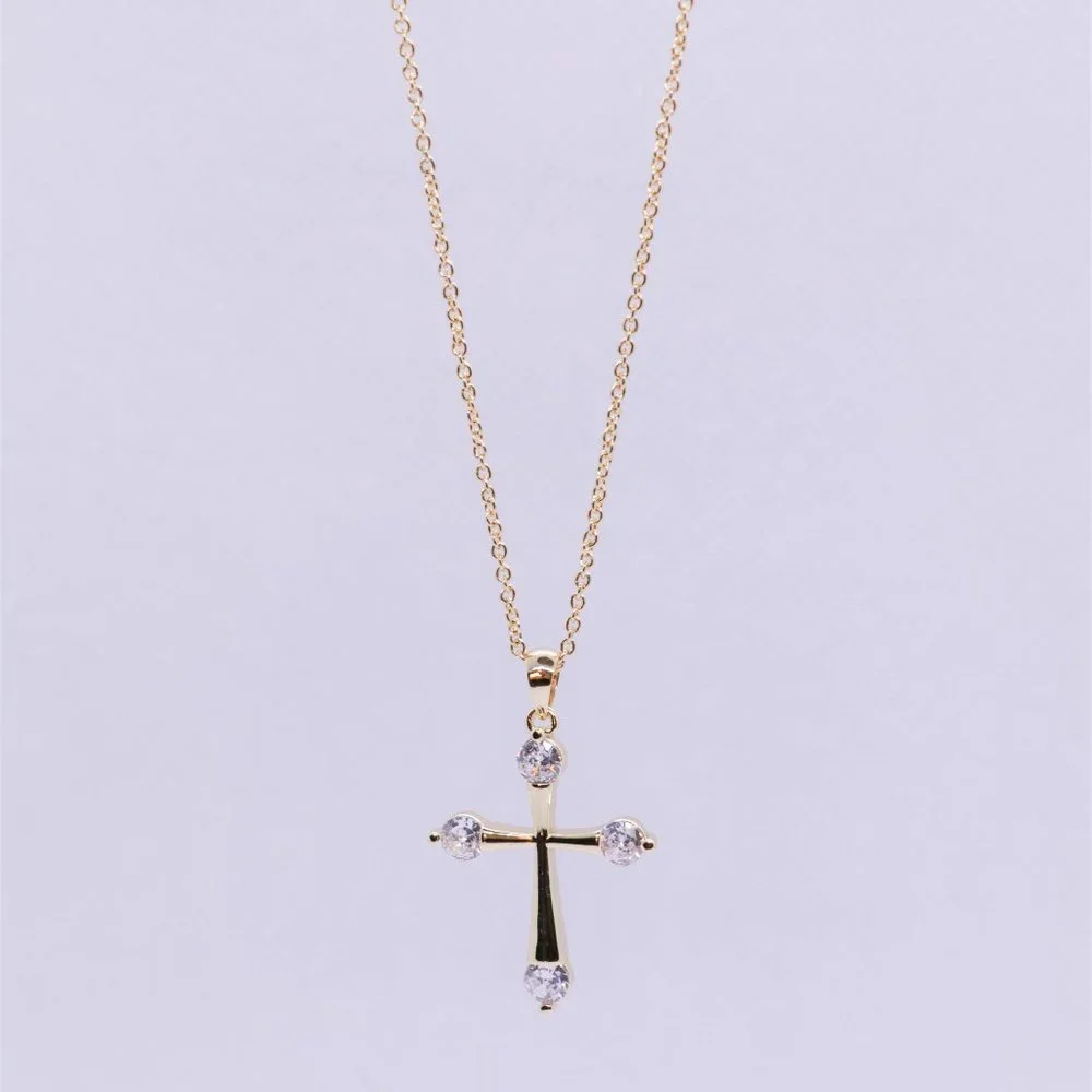 Gold Plated Double Fair Goth Pendants Necklace - Picture 7 of 8